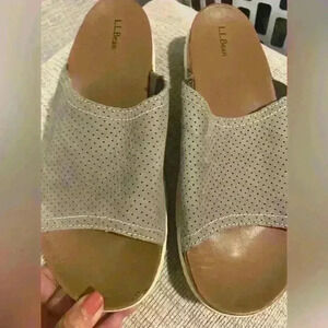LL Bean womens slides suede nwot